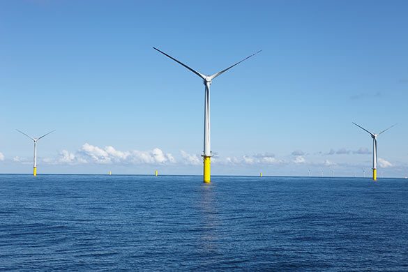 Offshore Windfarm für erneuerbare Energien in der Nordsee. © Dominik Reipka Industriefotograf, Norddeutschland.